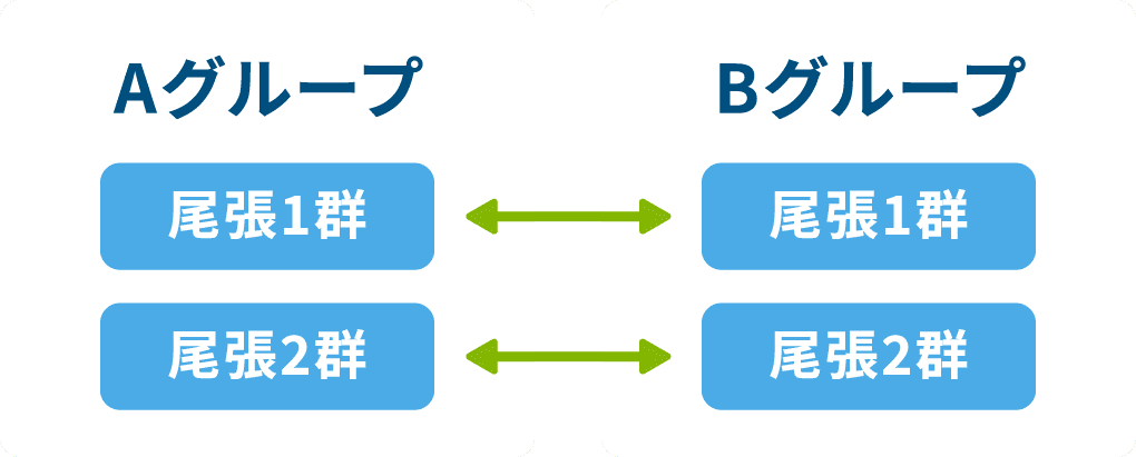 「群」のきまりとして同じ「群」の中でしか受検できません。