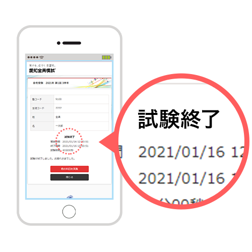 試験終了のイメージ