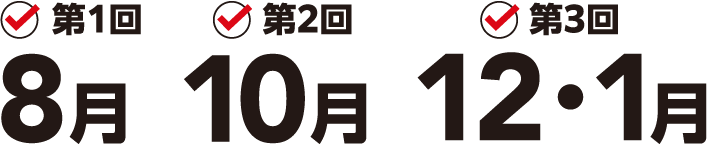 第1回 8月 第2回 10月 第3回 12・1月